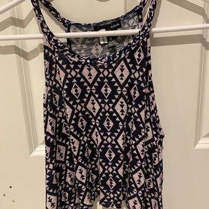 Aqua Multicolored Boho Tank Top
